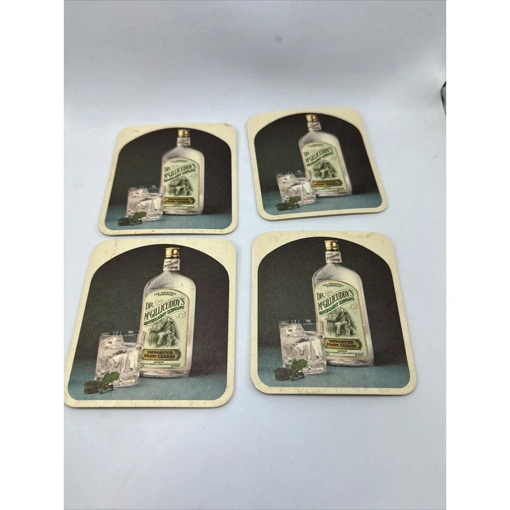 Dr. Mc Gillicuddy's Mentholmint Schnapps CardBoard Coaster Set‎ of 4  Barware
